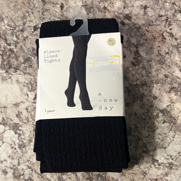 A New Day Black Fleece-Lined Tights - Picture 1 of 4
